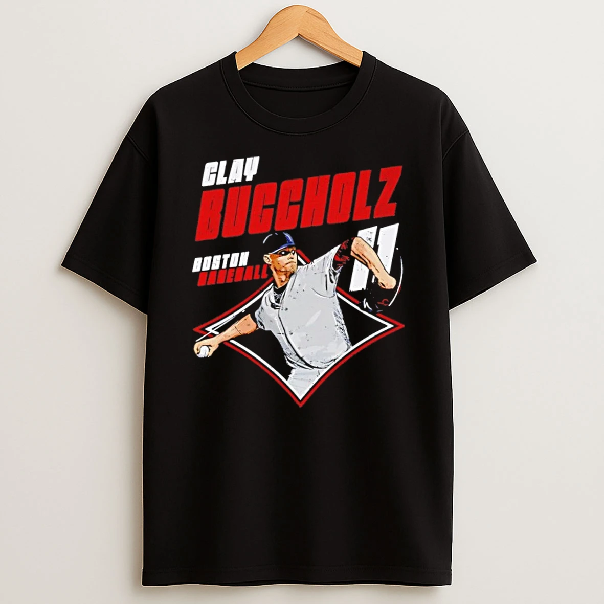 Classic Clay Buccholz 11 Boston Red Sox Baseball Diamond Vintage T Shirt