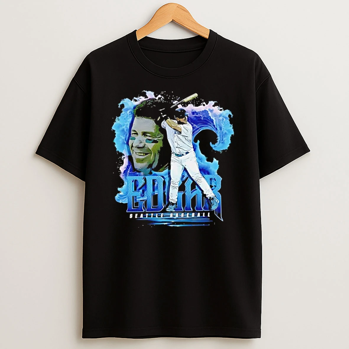 Classic Edgar Martinez Seattle Mariners Baseball Wave T Shirt