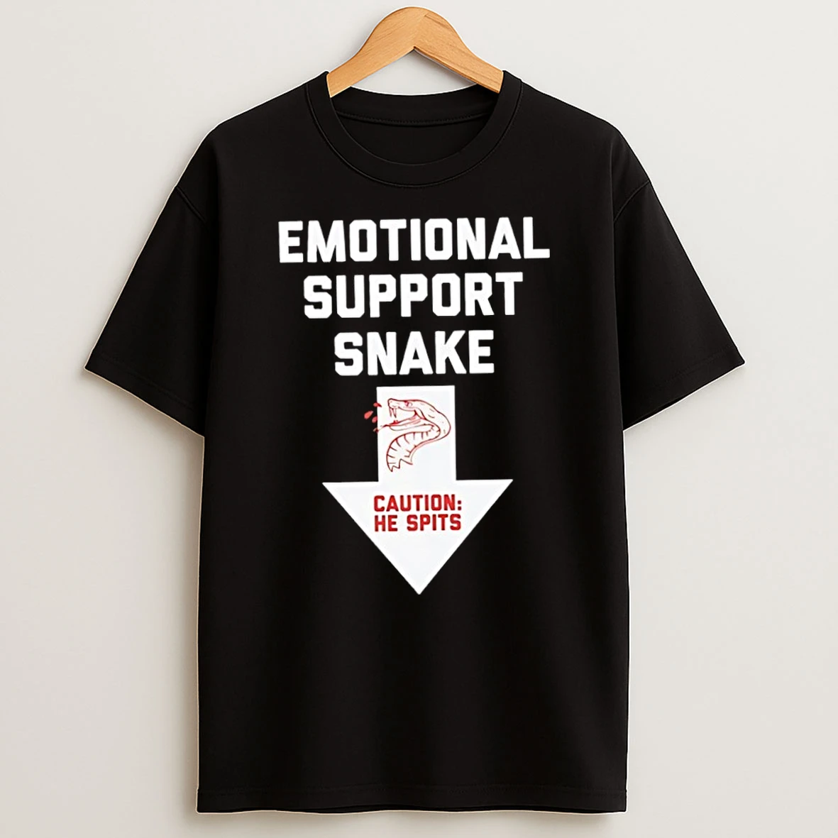 Classic Emotional Support Snake Caution He Spirs T Shirt