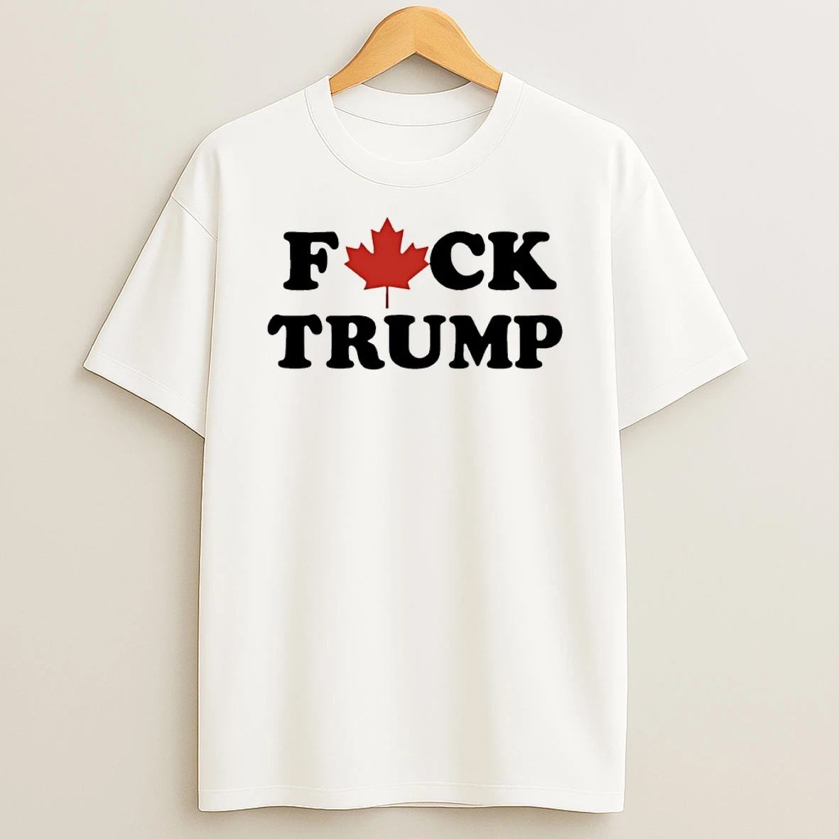 Classic Fuck Trump Canada Maple Leaf Political T Shirt