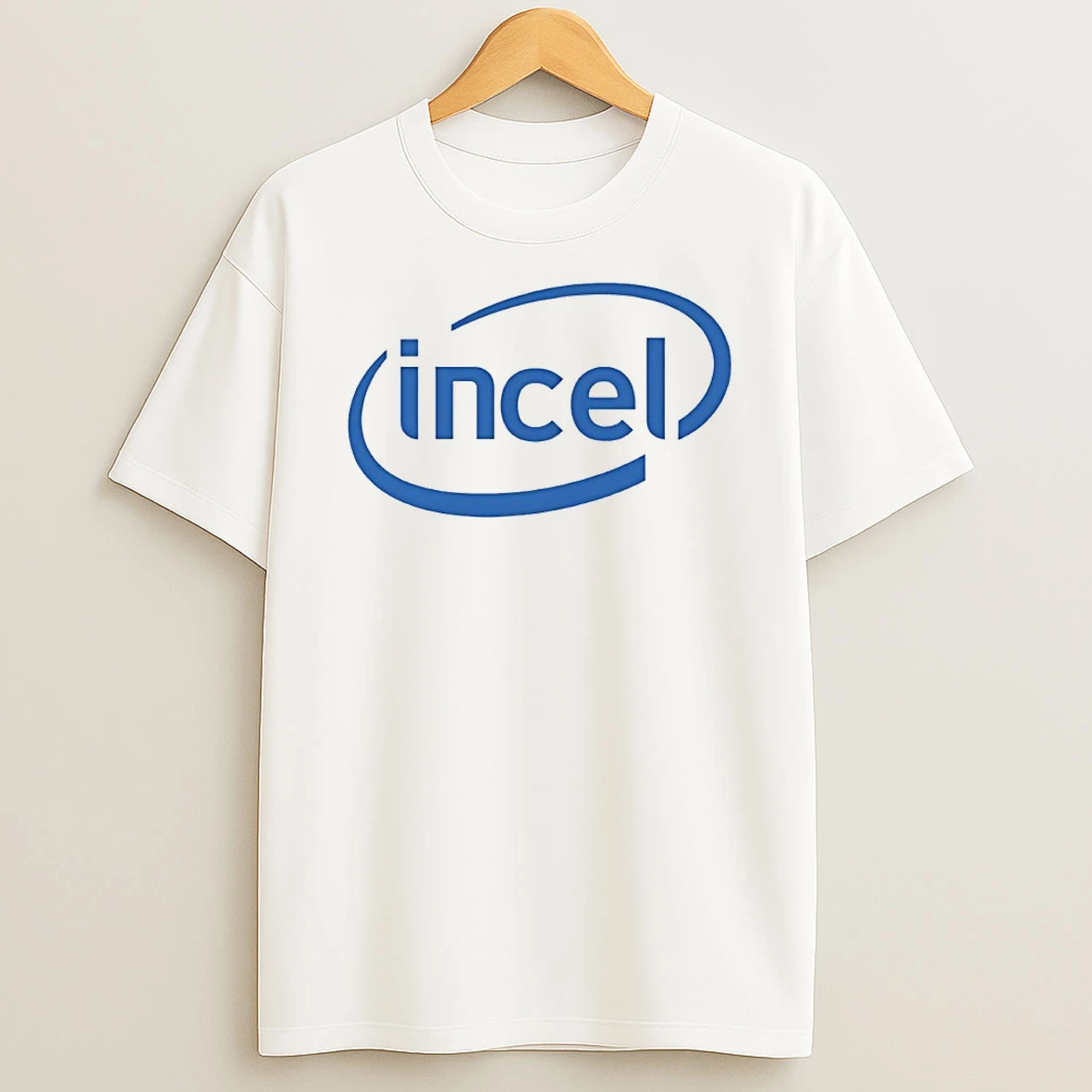 Classic Incel Intel Parody Logo T Shirt