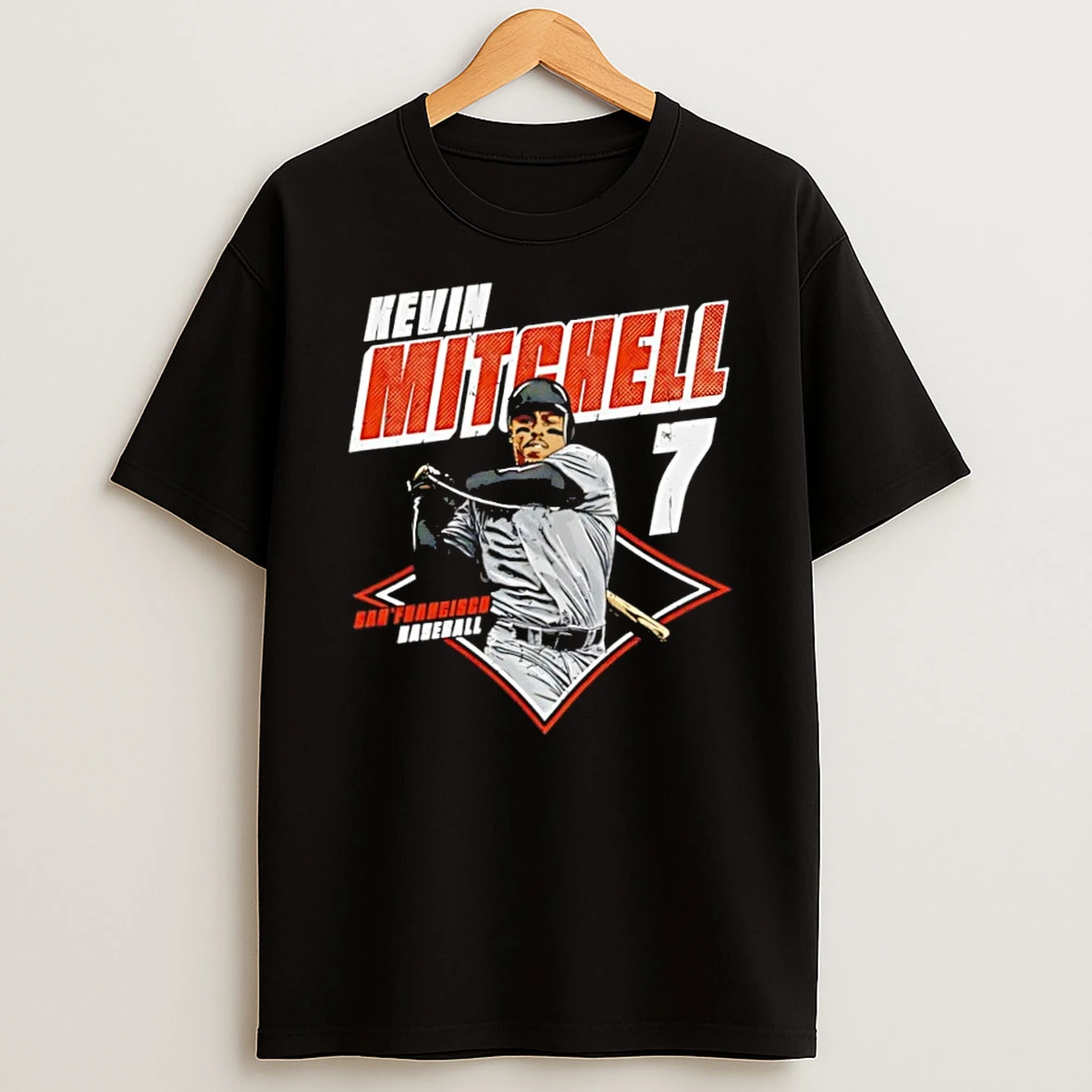 Classic Kevin Mitchell 7 San Francisco Baseball Diamond T Shirt