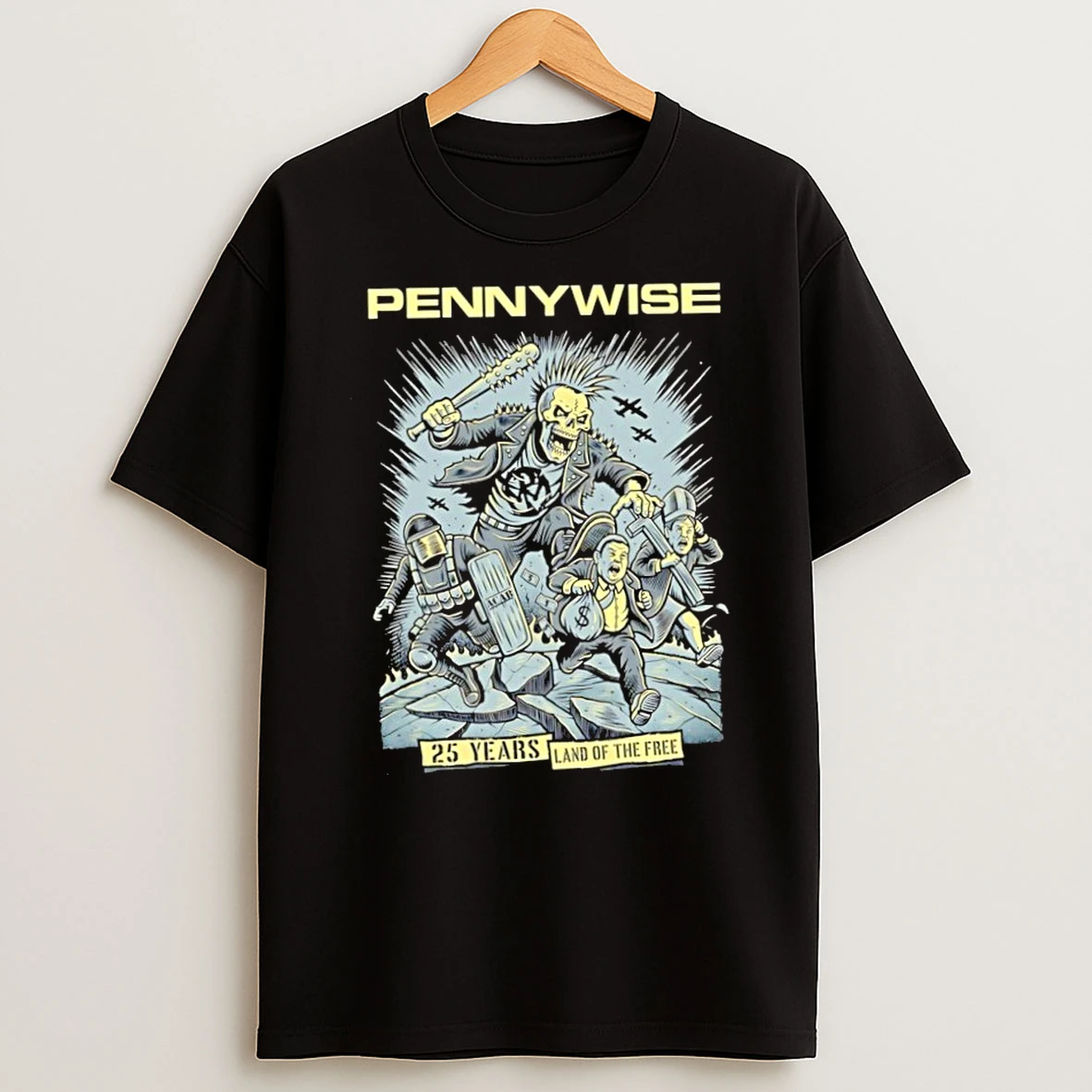 Classic Pennywise 25 Years Land Of The Free Punk Rock T Shirt
