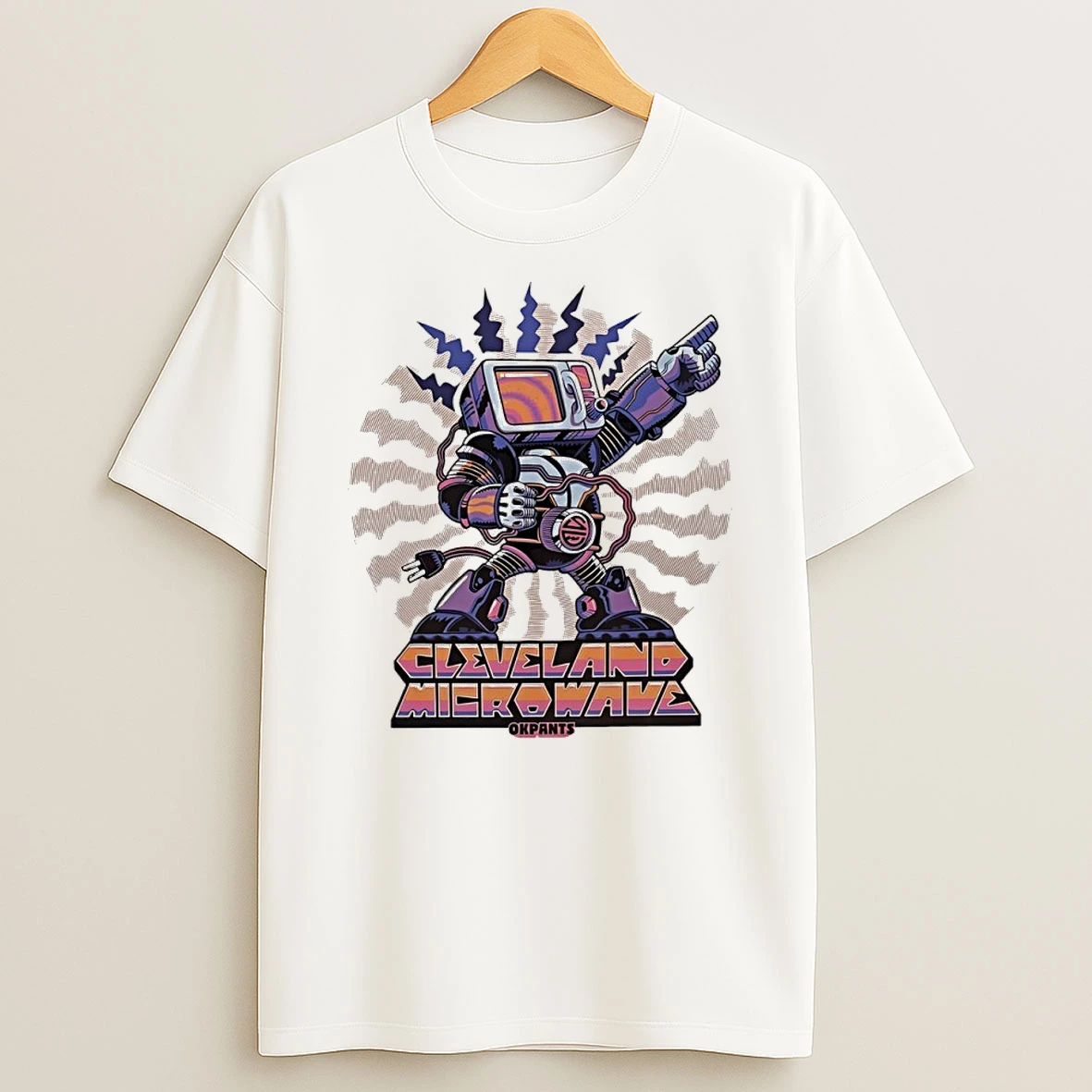 Cleveland Microwave Okpants Robot Graphic T Shirt