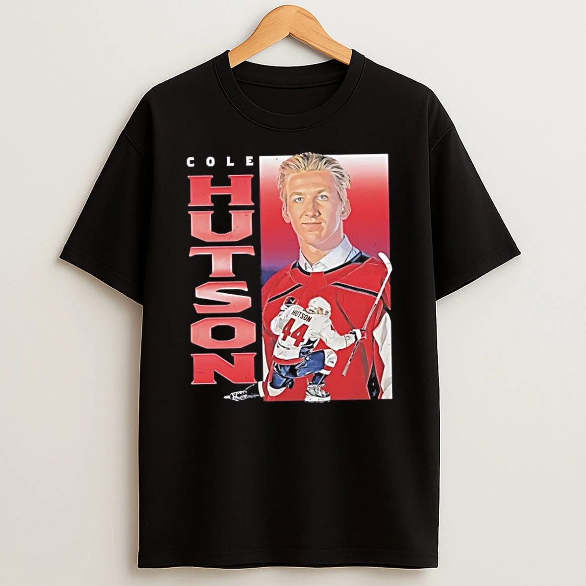 Cole Hutson Washington Capitals Hokcey Vertical Retro T Shirt