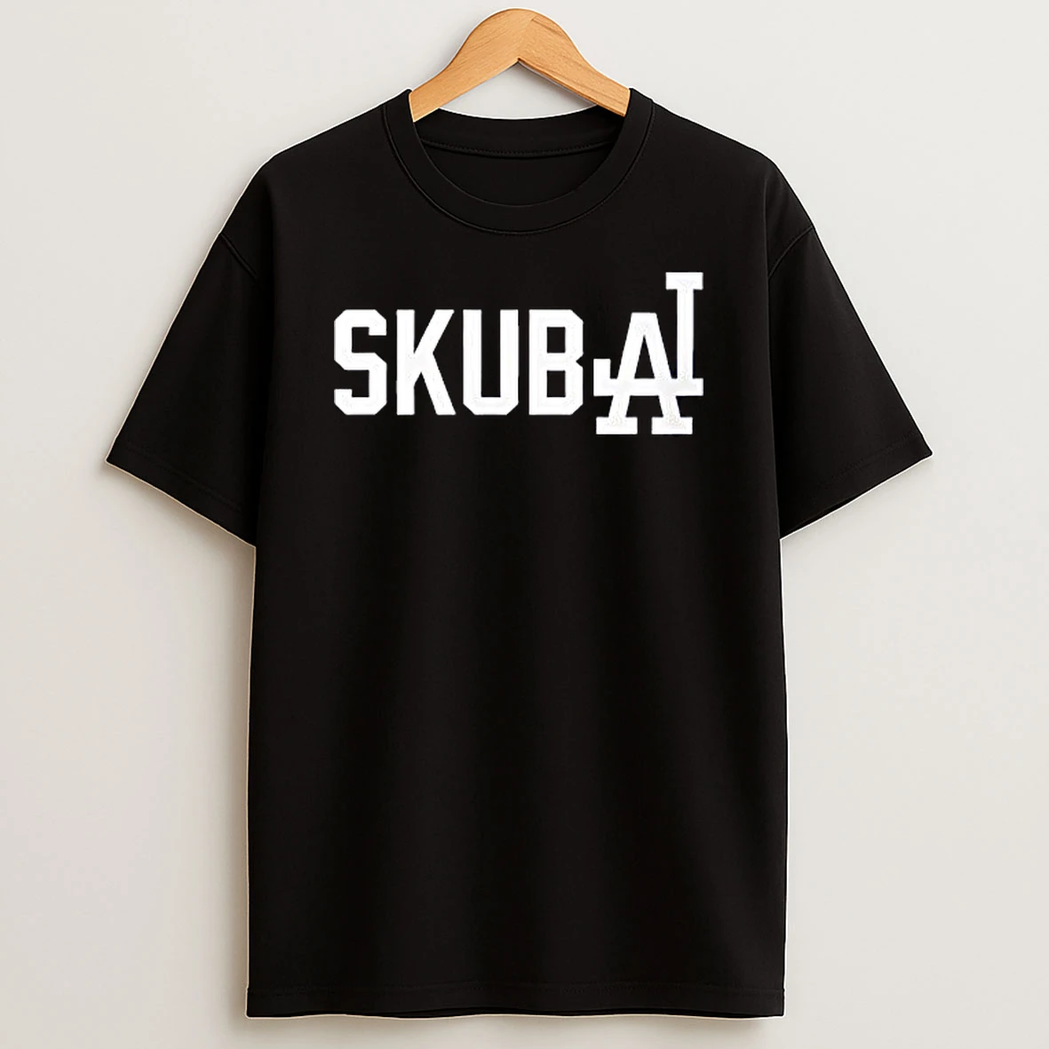 Los Angeles Dodgers Mlb Skubal Block Lettering Interlocking La Monogram T Shirt