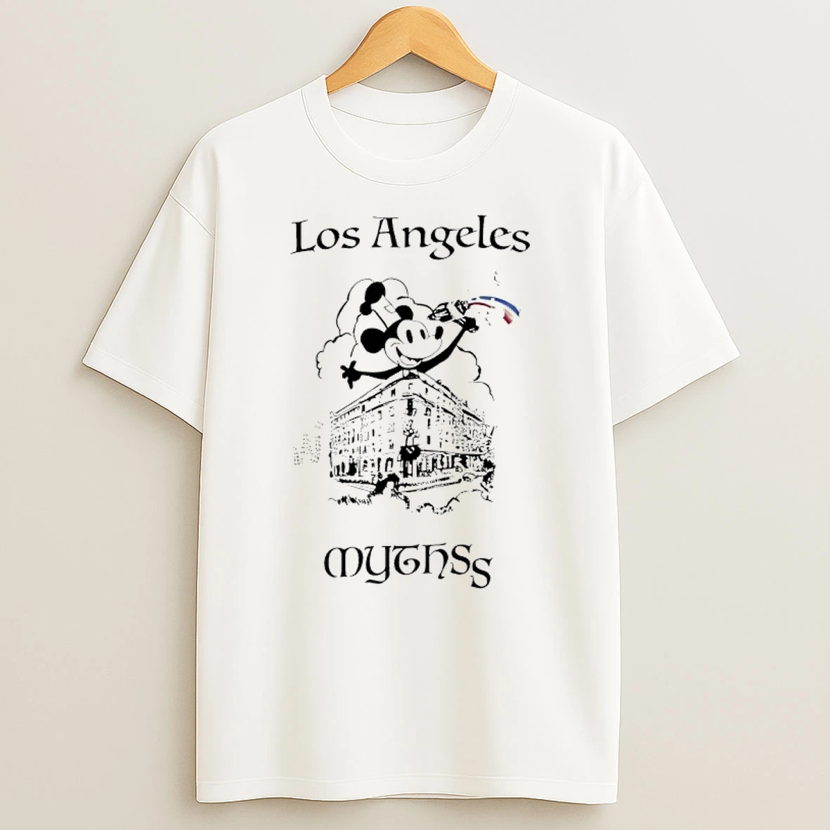 Namjoon Rm Paly Hollywood Wearing Mickey Mouse Los Angeles Mythss T Shirt