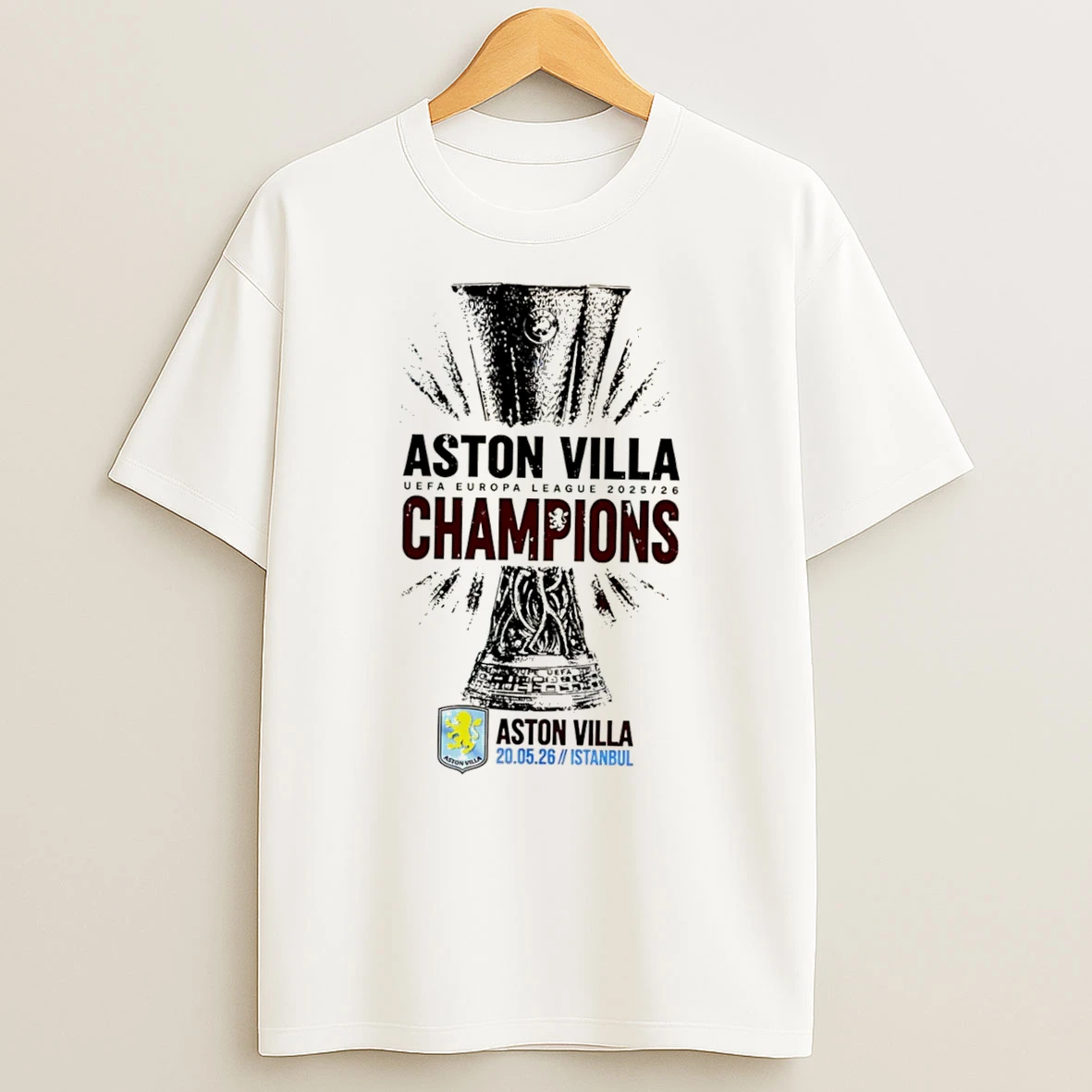 Officials Aston Villa Uefa Europa League Champions 2025 26 Tee T Shirt Sweatshirt