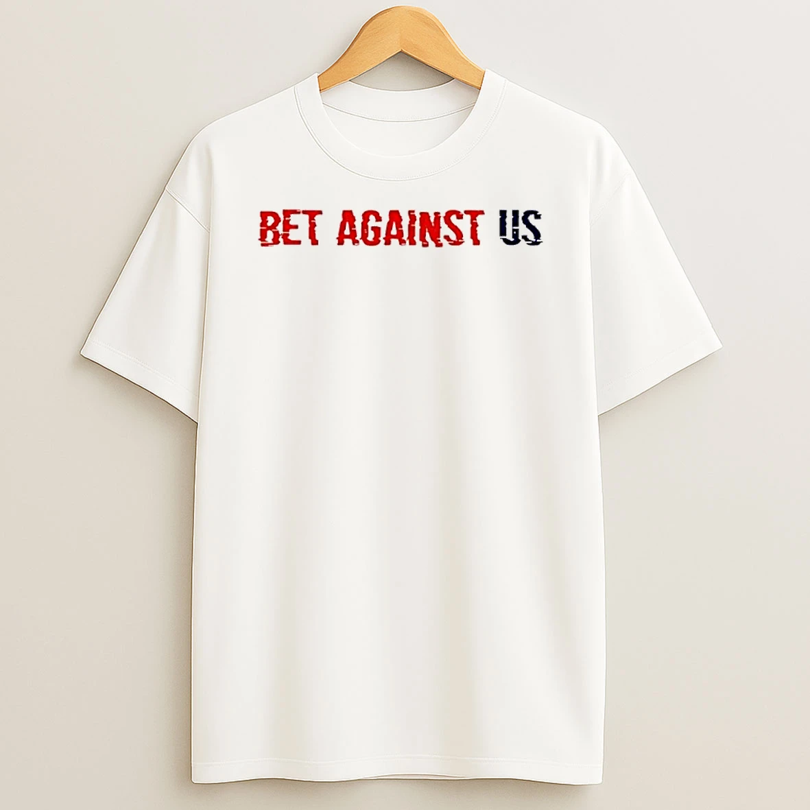 Officials Bet Against Us Distressed Red Navy Dripping Melted Typography T Shirt Sweatshirt