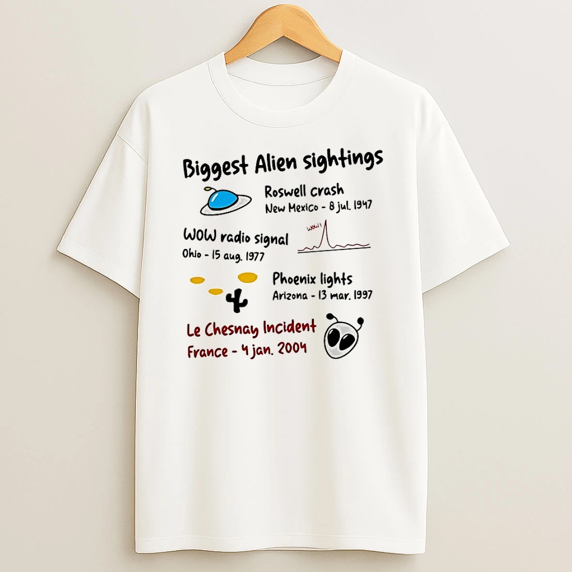 Officials Biggest Alien Sightings Roswell Crash New Mexico 8 Jul 1947 T Shirt Sweatshirt