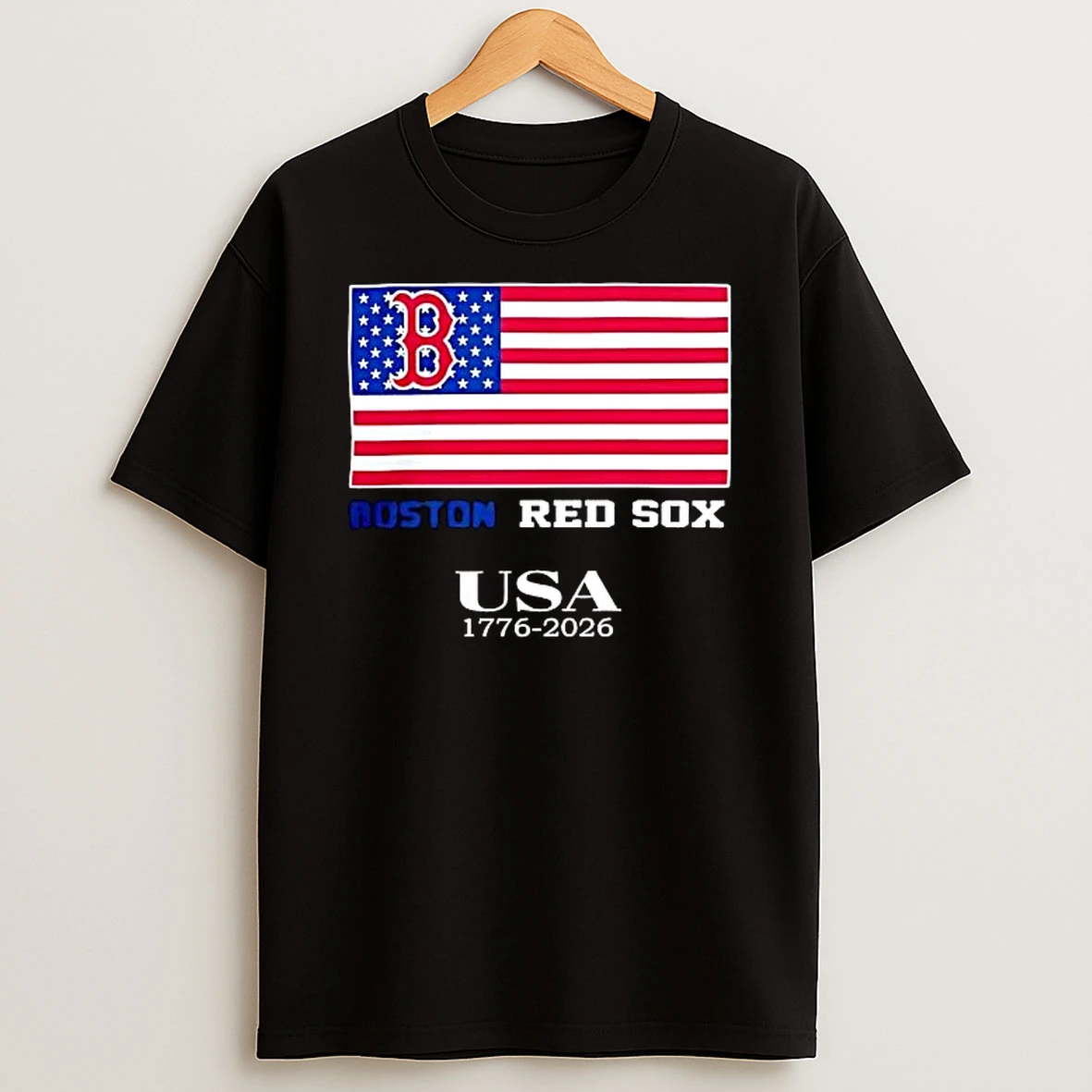 Officials Boston Red Sox Mlb Usa 1776 2026 American Flag White Stars T Shirt Sweatshirt