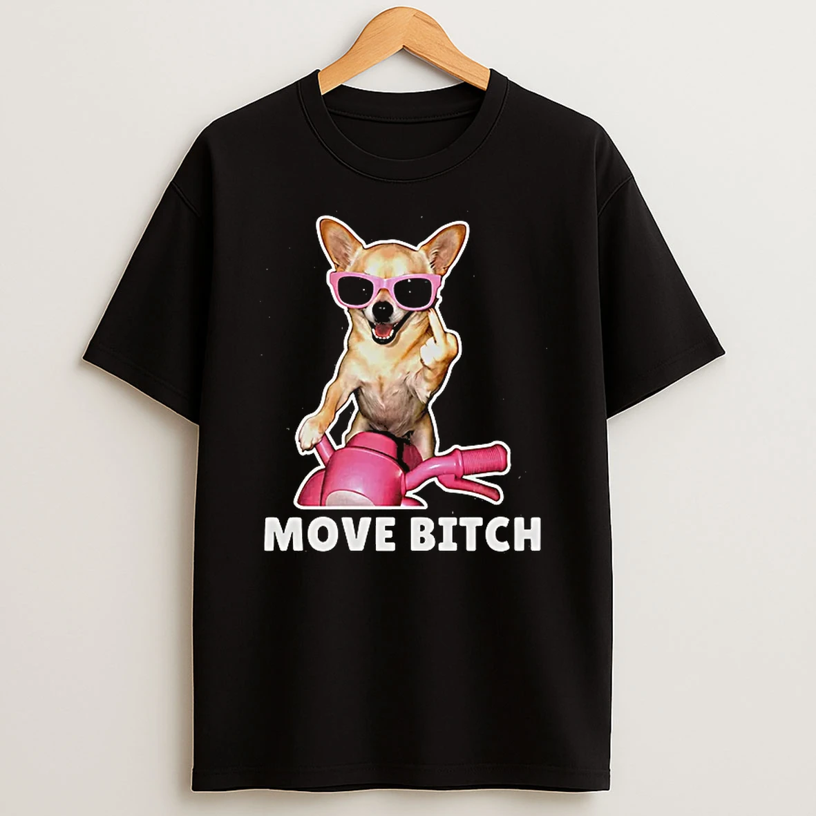 Officials Chihuahua On Scooter Midde Finger Move Bitch T Shirt Sweatshirt