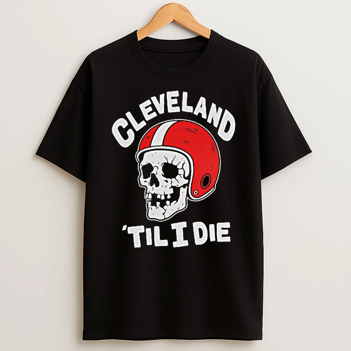 Officials Cleveland Browns Nfl Football Team Fan Skull Helmet Cleveland Til I Die T Shirt Sweatshirt