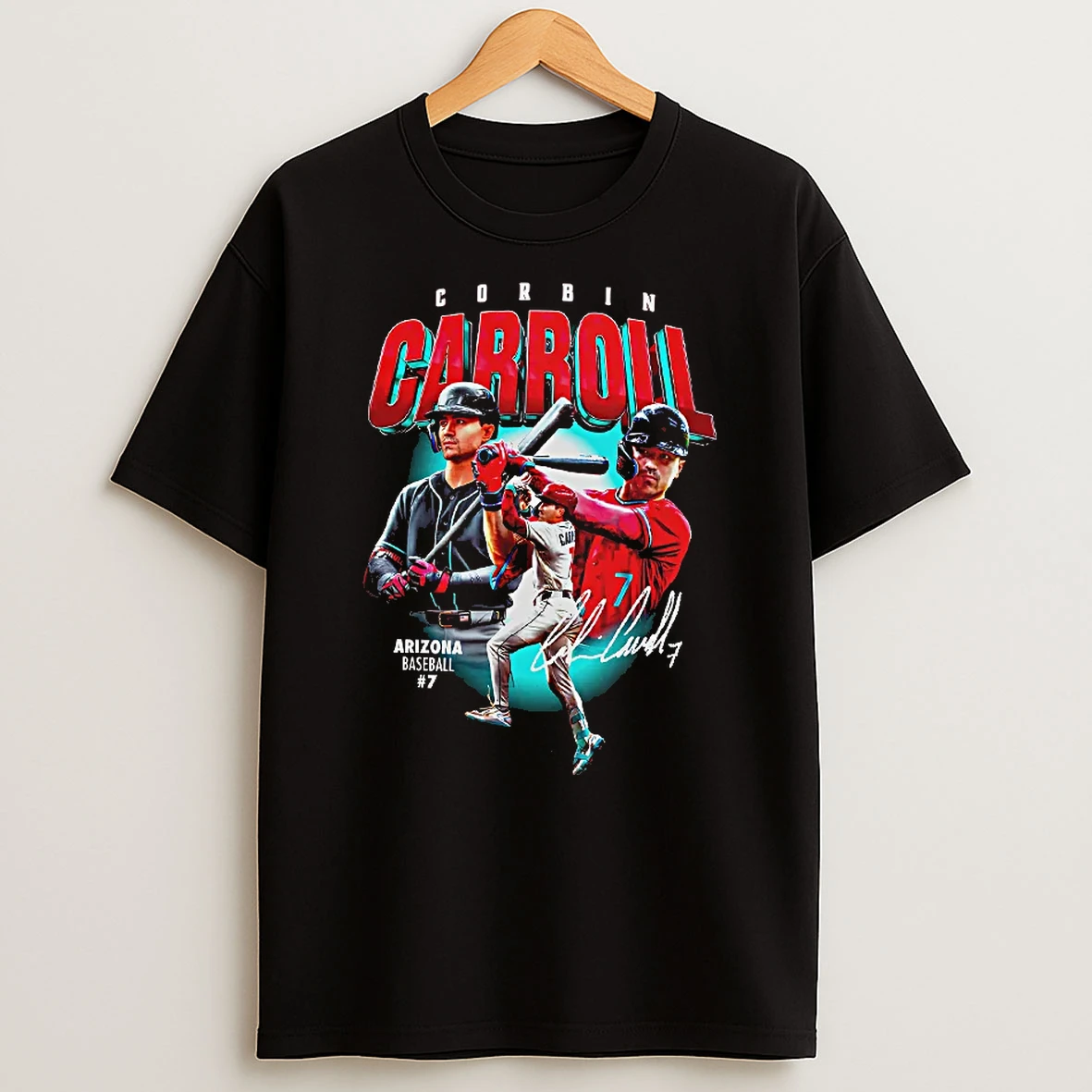 Officials Corbin Carroll Arizona Diamondbacks Mlb Number 7 Signature T Shirt Sweatshirt