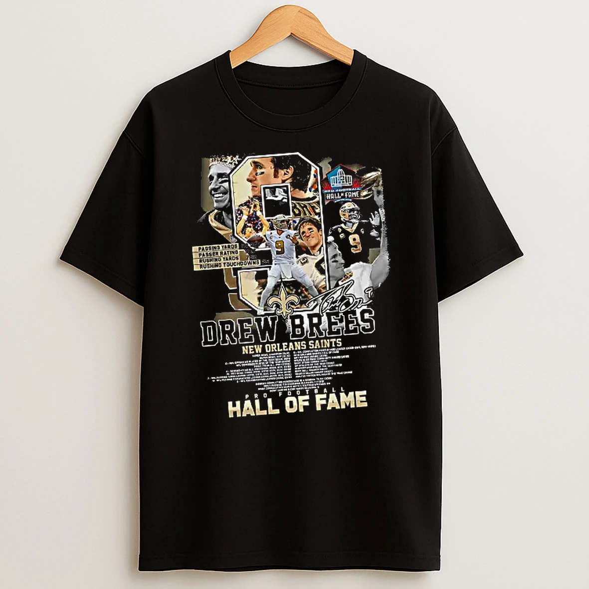 Officials Drew Brees New Orleans Saints Pro Football Hall Of Fame Career Stats Signature Women T Shirt Sweatshirt