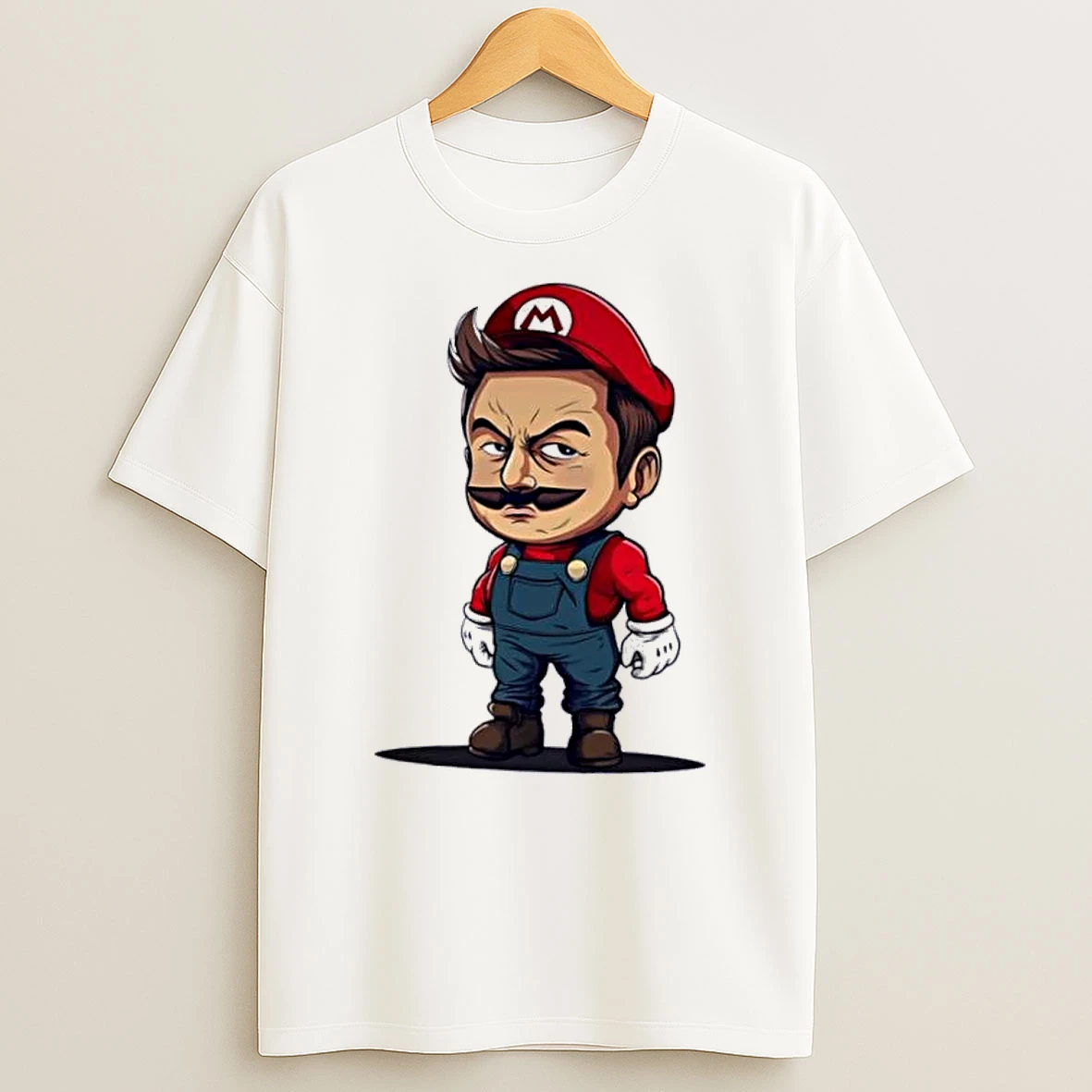 Officials Grumpy Mario Plumber Cartoon Caricature Red Cap Blue Overalls White Womens Premium T Shirt Sweatshirt Hoodie