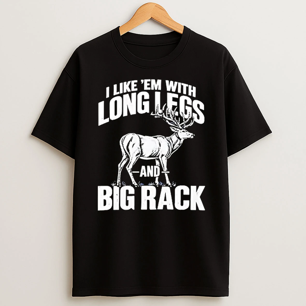 Officials I Like Em With Long Legs And Big Rack Standing Buck Large Antlers Line Art T Shirt Sweatshirt