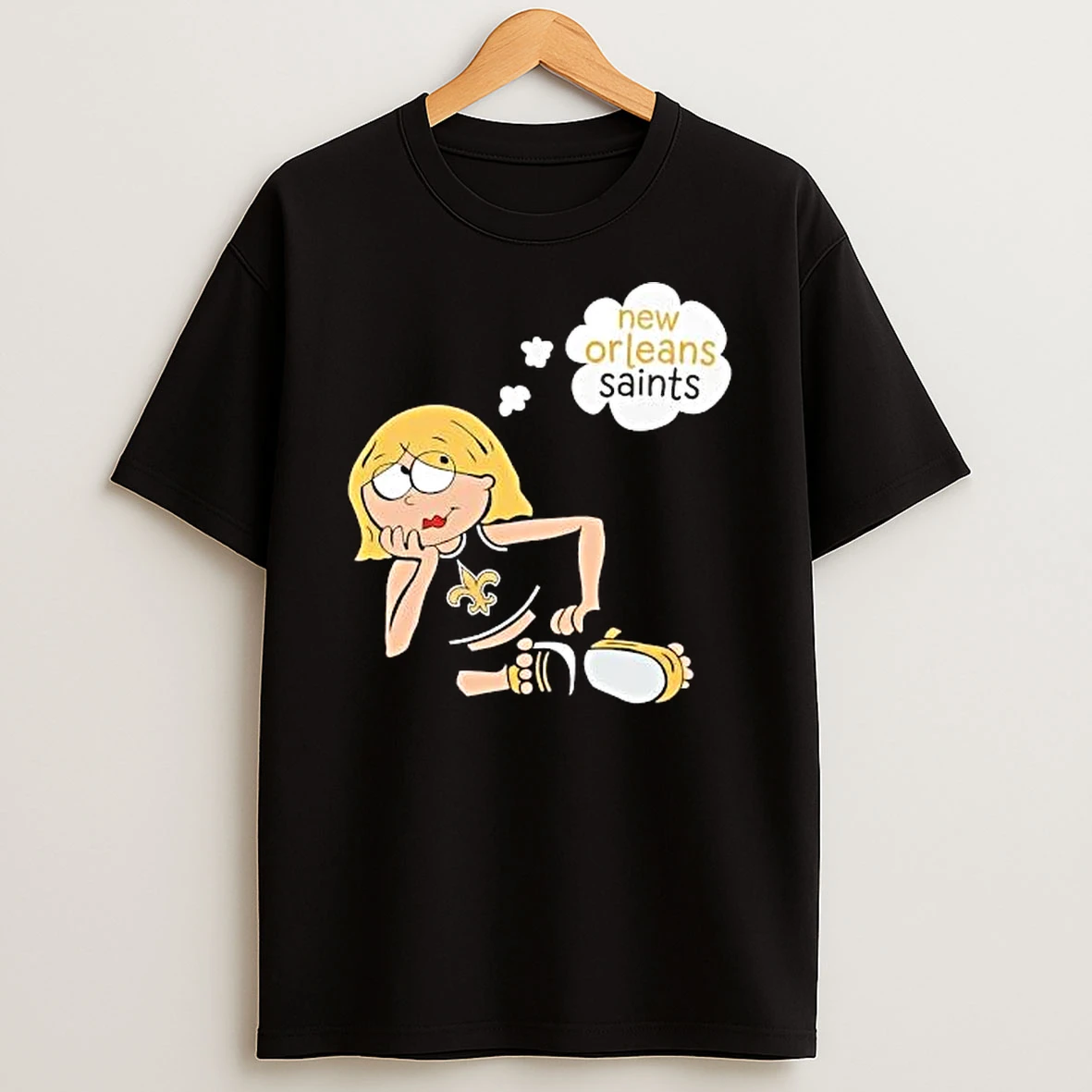Officials New Orleans Saints Nfl Cartoon Blonde Girl Daydreaming Thought Bubble T Shirt Sweatshirt