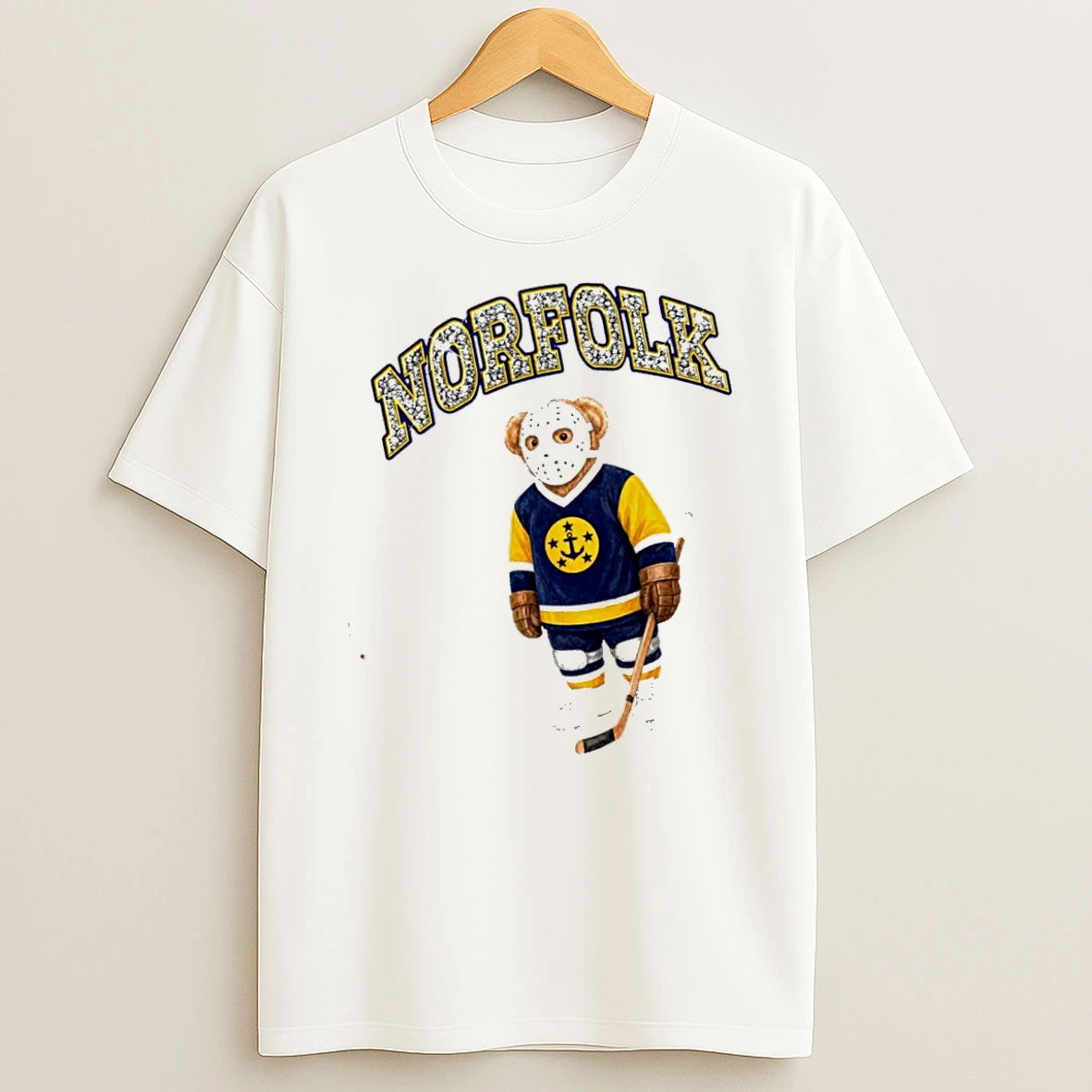 Officials Norfolk Hockey Bear Mascot In Jason Voorhees Mask T Shirt Sweatshirt