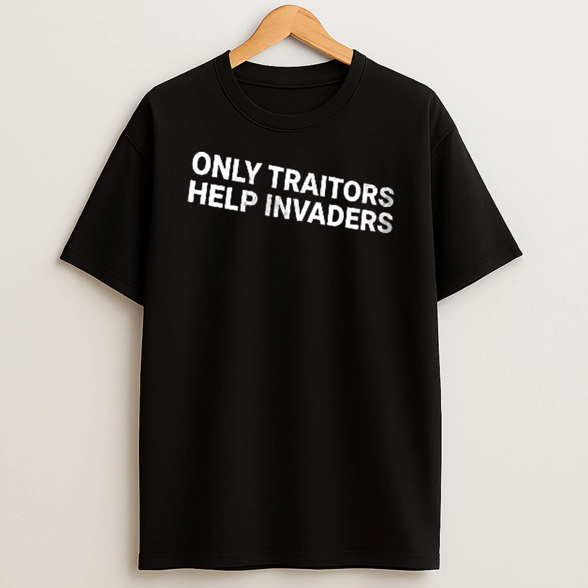 Officials Only Traitors Help Invaders Bold Sans Serif Typography Text Block Men T Shirt Sweatshirt