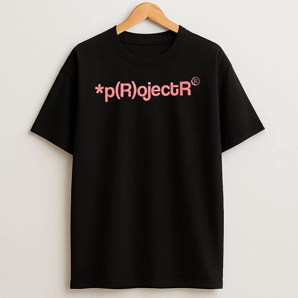 Officials P R Oject Pink Clay Molded Lettering Typography Black Background Youth T Shirt Sweatshirt