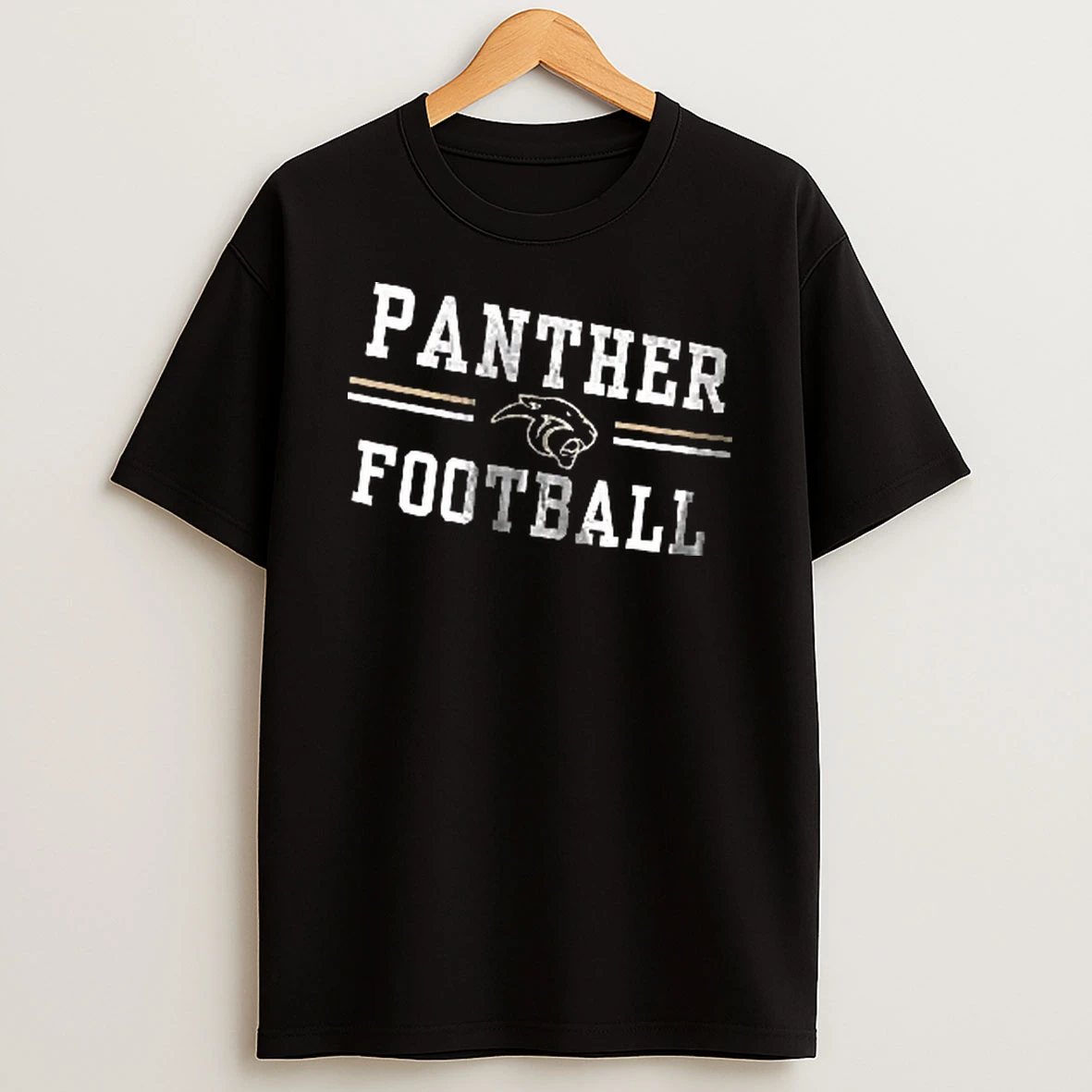 Officials Panther Football Growling Feline Head Logo Horizontal Stripes Men T Shirt Sweatshirt