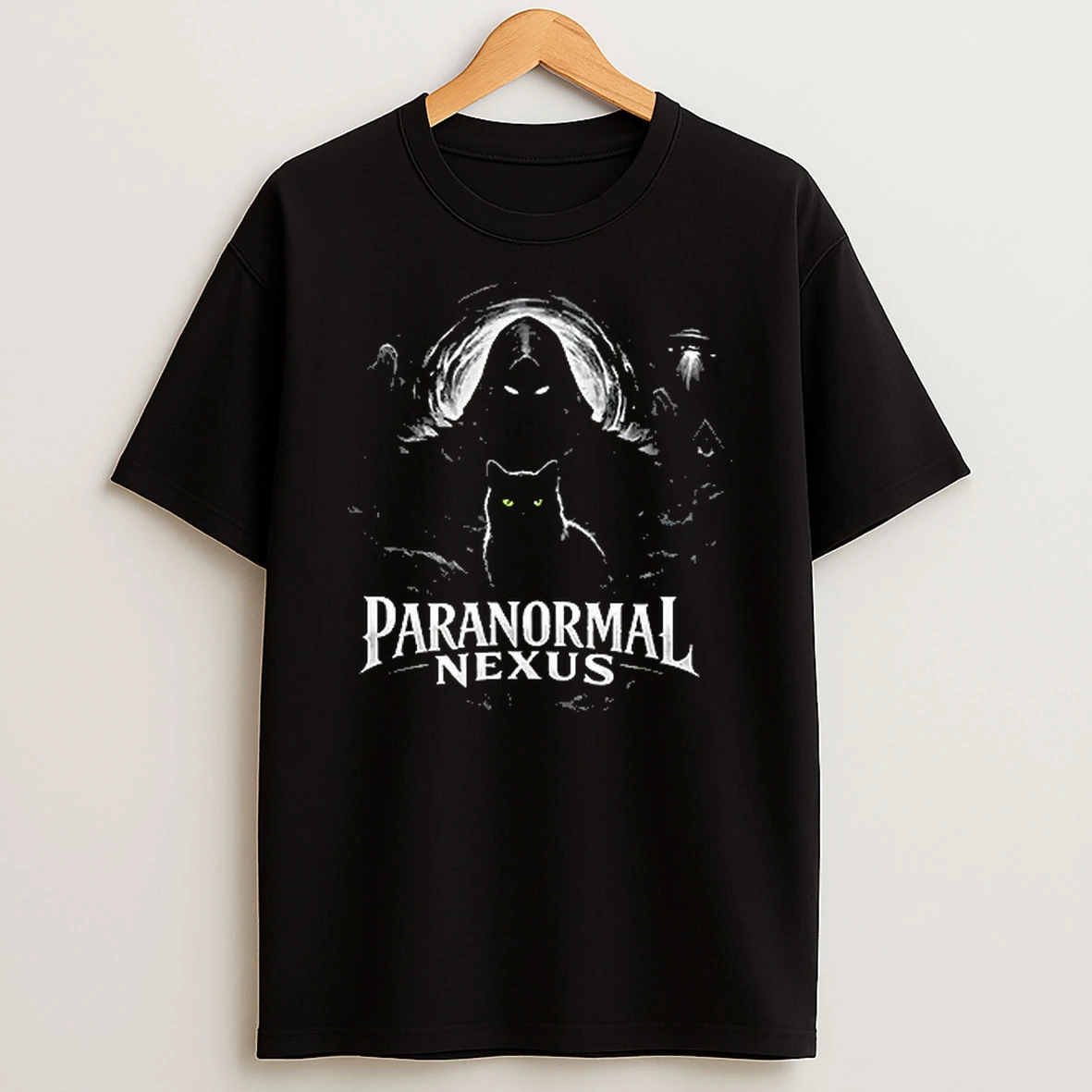 Officials Paranormal Nexus Black Cat T Shirt Sweatshirt