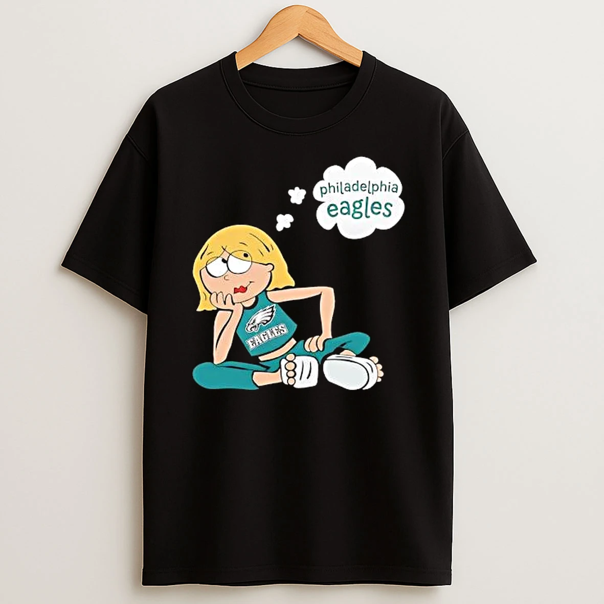 Officials Philadelphia Eagles Nfl Cartoon Blonde Girl Daydreaming Thought Bubble T Shirt Sweatshirt