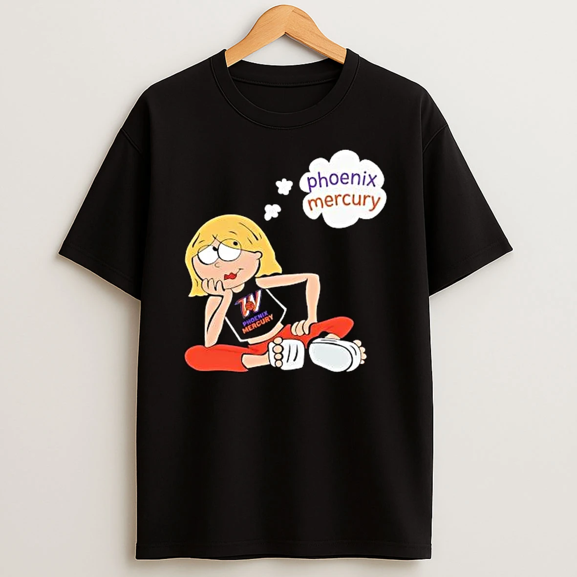 Officials Phoenix Mercury Wnba Cartoon Blonde Girl Sitting Thought Bubble T Shirt Sweatshirt