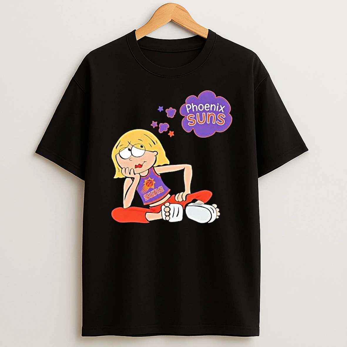 Officials Phoenix Suns Nba Cartoon Blonde Girl Sitting Daydreaming Thought Bubble T Shirt Sweatshirt