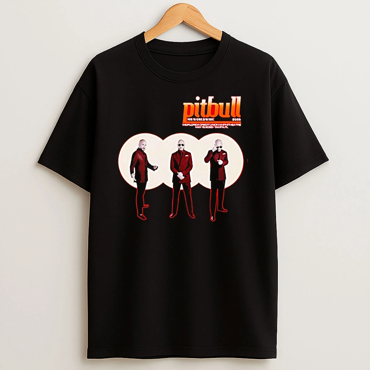 Officials Pitbull May Midflorida Credit Union Amphitheatre 16 2026 Tampa Red T Shirt Sweatshirt