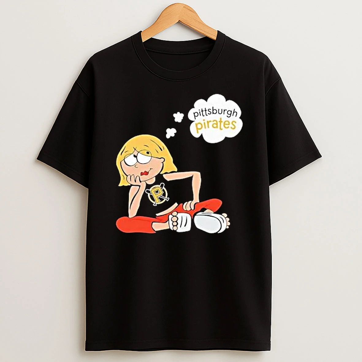 Officials Pittsburgh Pirates Mlb Cartoon Blonde Girl Sitting Thought Bubble T Shirt Sweatshirt