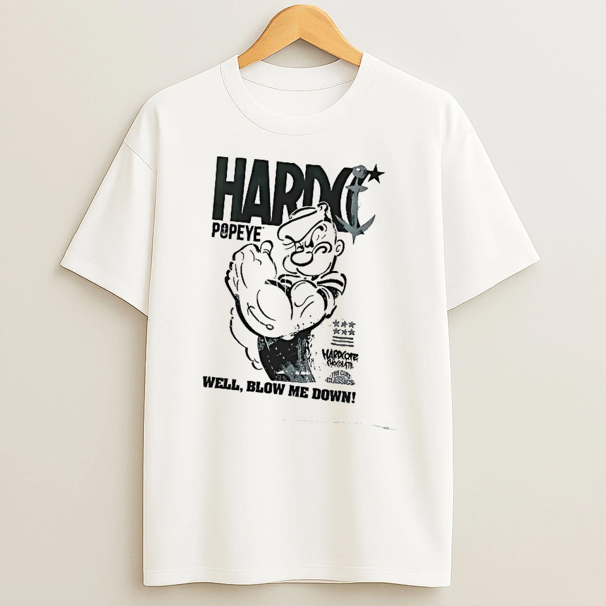 Officials Popeye The Sailor Man Hardcore Chocolate Well Blow Me Down T Shirt Sweatshirt