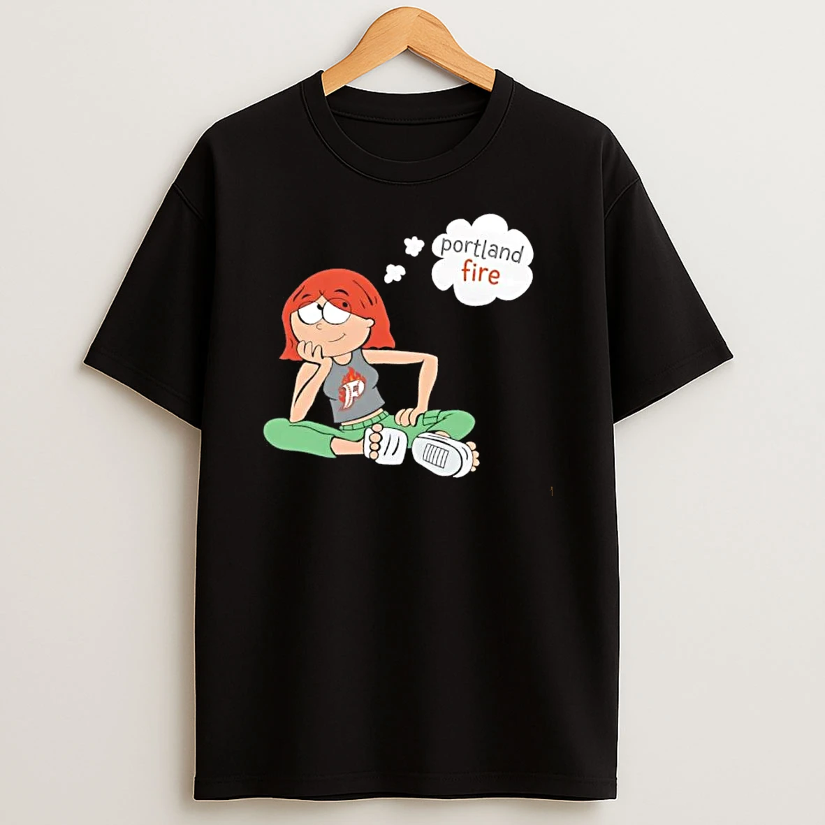 Officials Premium Portland Fire Wnba Cartoon Redhead Girl Daydreaming Thought Bubble Mens T Shirt Sweatshirt