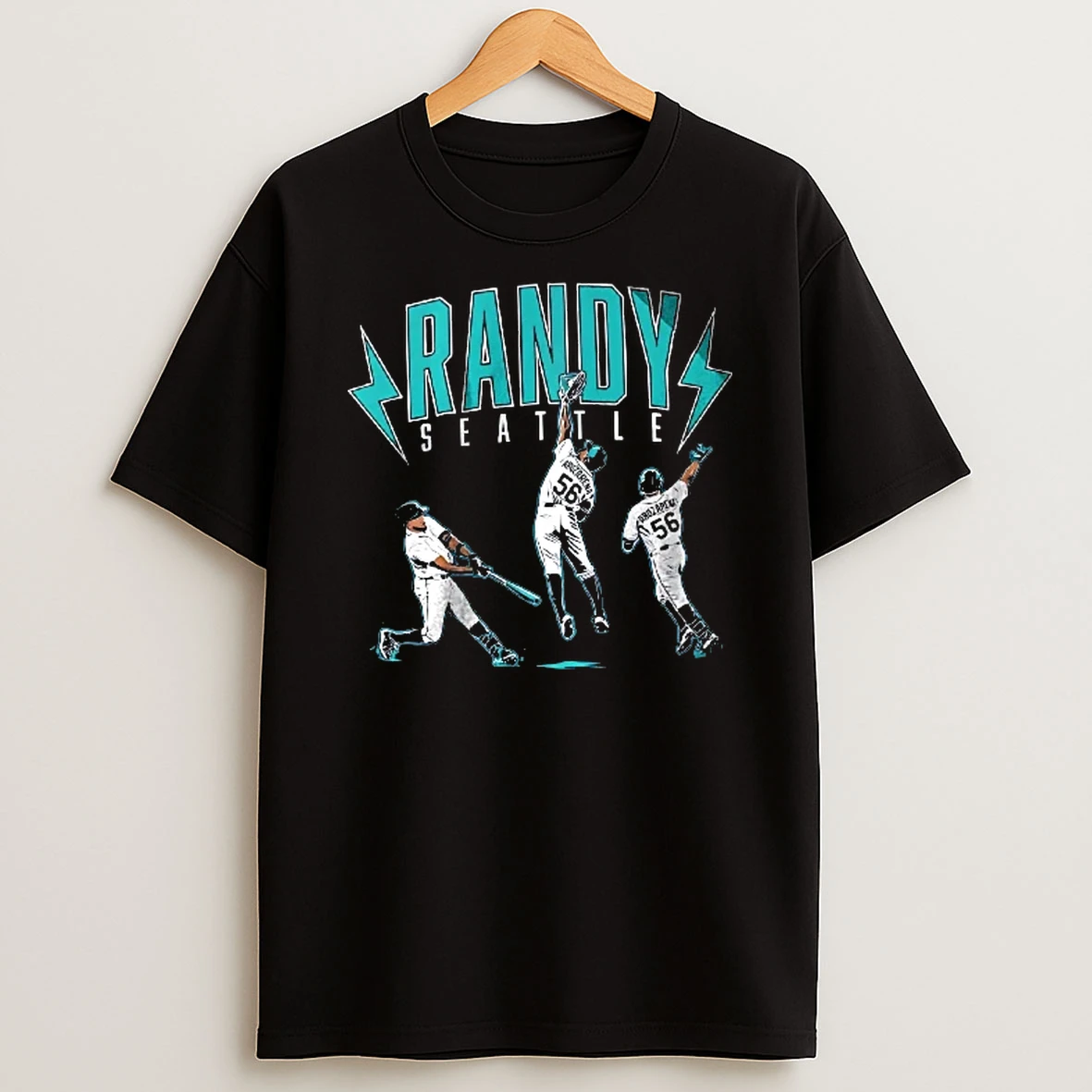Officials Randy Seattle Arozarena Baseball Player Action Poses Teal Lightning Youth T Shirt Sweatshirt