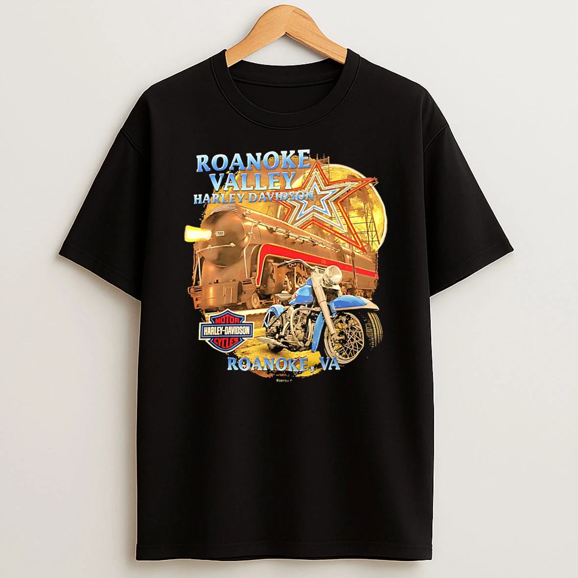 Officials Roanoke Valley Harley Davidson 611 Train And Motorcycle T Shirt Sweatshirt