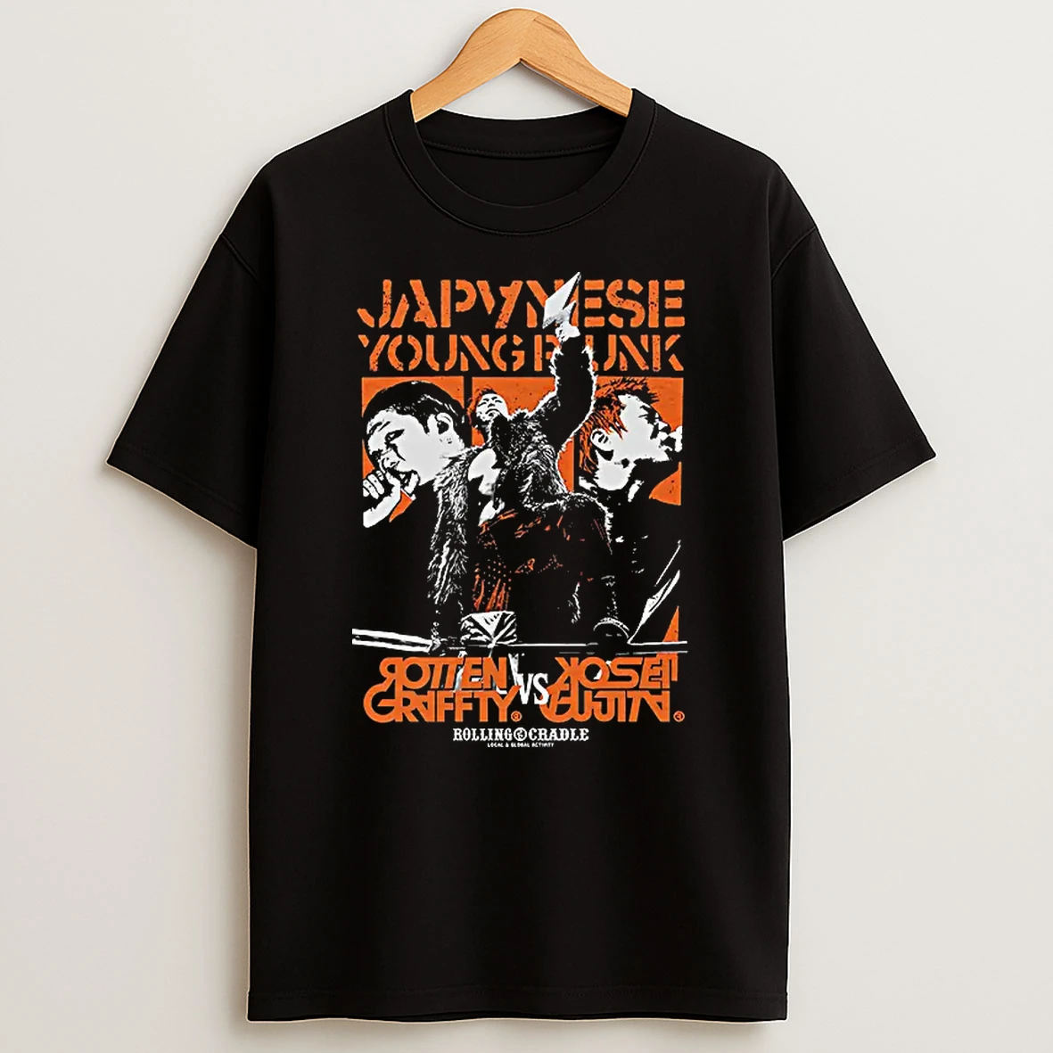 Officials Rotten Graffty Vs Josei Fujin Japynese Young Punk Rolling Cradle Concert Tee T Shirt Sweatshirt