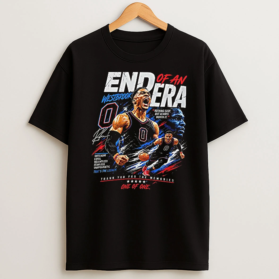 Officials Russell Westbrook End Of An Era Thank You For The Memories Basketball T Shirt Sweatshirt