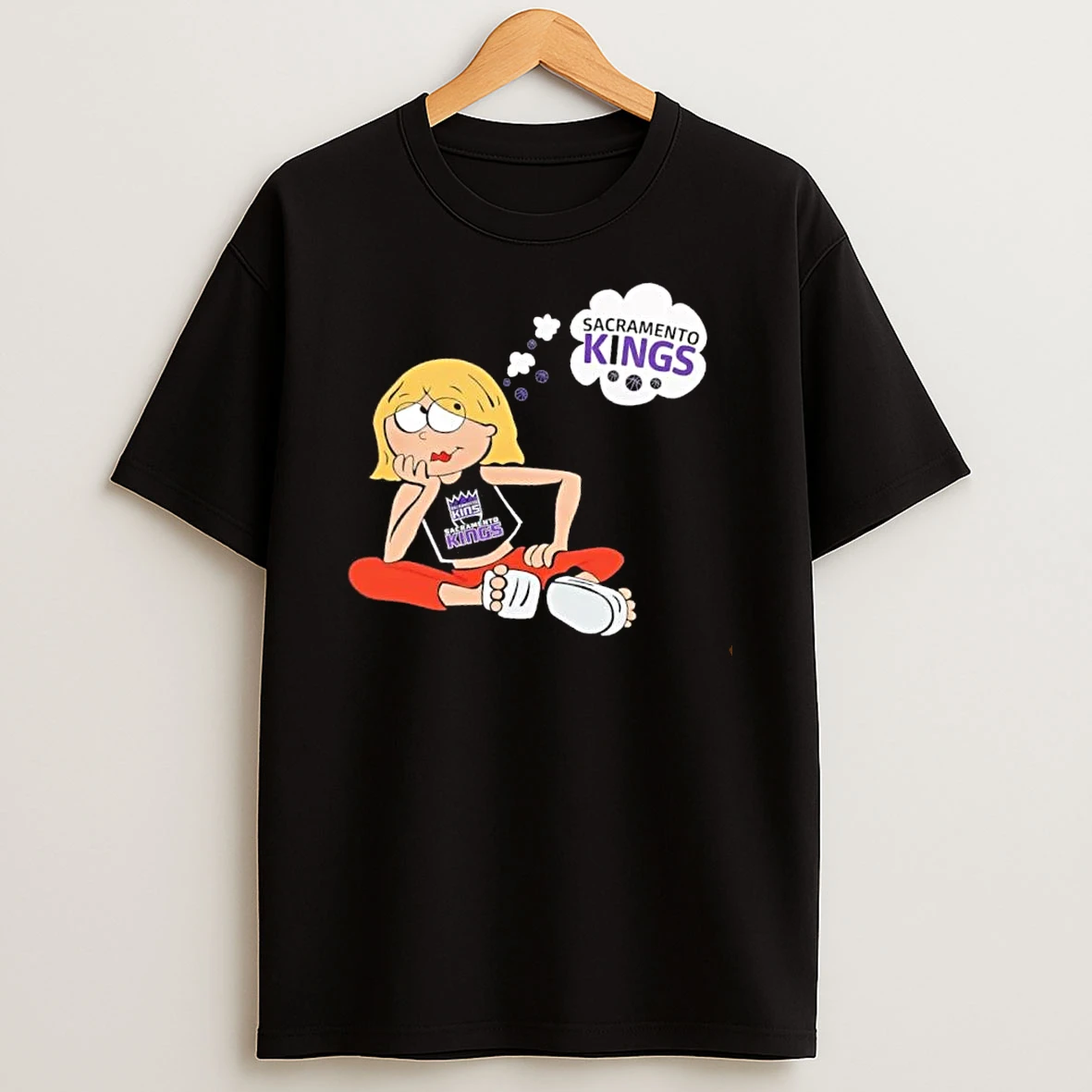 Officials Sacramento Kings Nba Cartoon Blonde Girl Daydreaming Thought Bubble Mens T Shirt Sweatshirt
