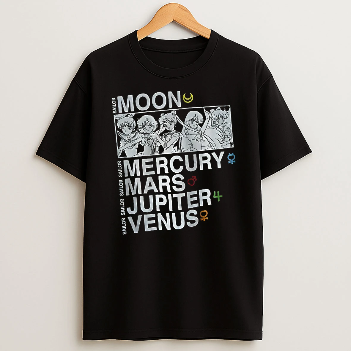 Officials Sailor Moon Mercury Mars Jupiter And Venus Character T Shirt Sweatshirt