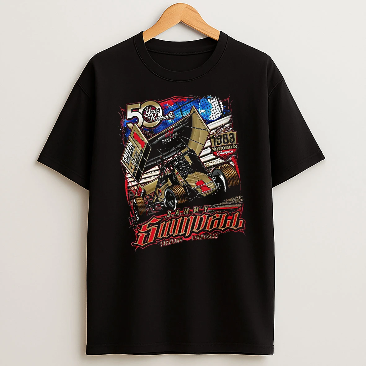 Officials Sammy Swindell 1983 Knoxville Nationals Champion 50 Years At Knoxville T Shirt Sweatshirt