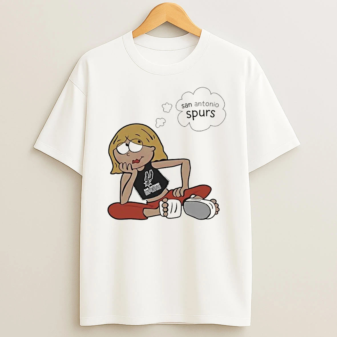 Officials San Antonio Spurs Nba Cartoon Blonde Girl Daydreaming Thought Bubble T Shirt Sweatshirt