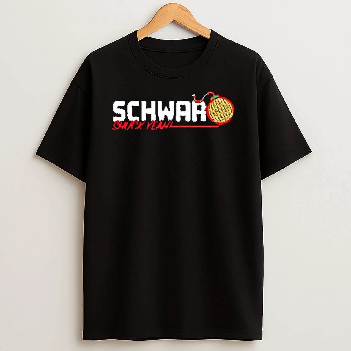 Officials Schwar Shuck Yeah Corn Cob Bomb Fuse Red Line Distressed T Shirt Sweatshirt