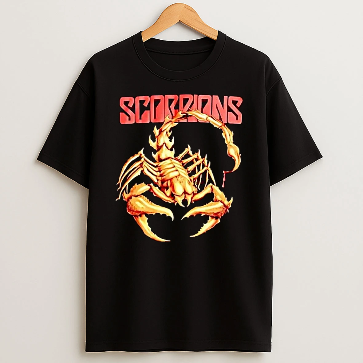 Officials Scorpions Golden Metallic Skeletal Scorpion Dripping Blood T Shirt Sweatshirt