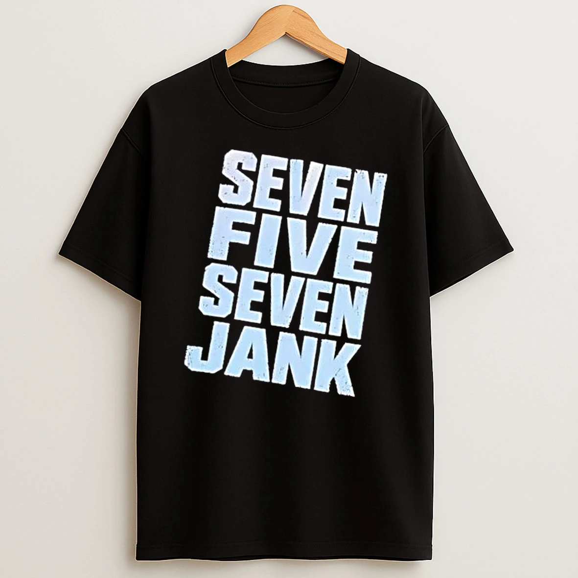 Officials Seven Five Jank Distressed Bold Block Letters White Cracked Text Mens T Shirt Sweatshirt
