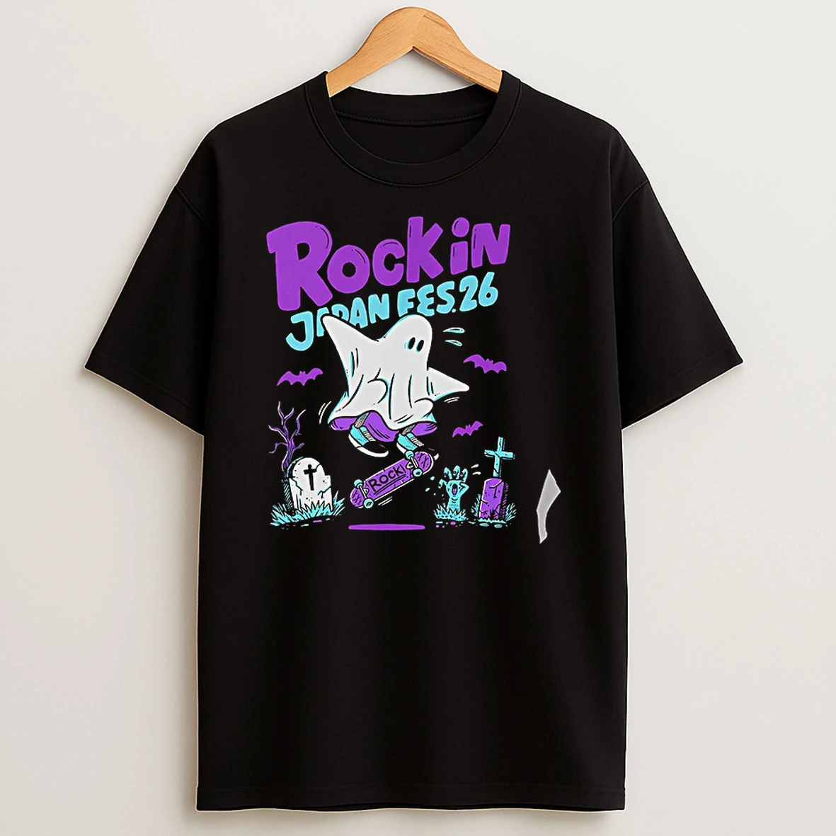 Officials Skating Ghost Rock In Japan Fes 26 With Tombstones And Bats Halloween T Shirt Sweatshirt