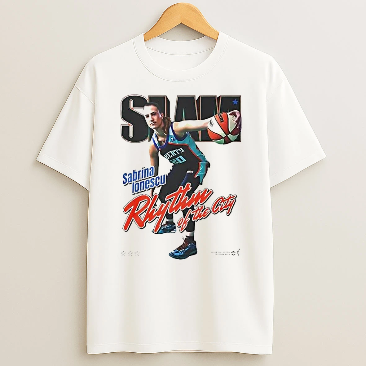 Officials Slam New York Liberty Wnba Rhythm Of The City Sabrina Ionescu 2020 Magazine Cover Player Photo T Shirt Sweatshirt