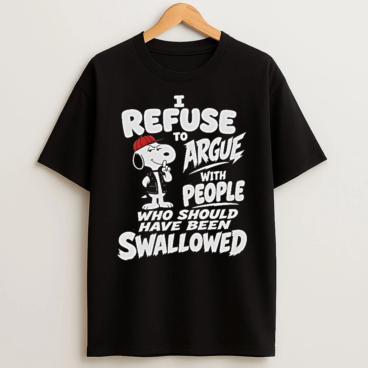 Officials Snoopy I Refuse To Argue With People Who Should Have Been Swallowed Youth T Shirt Sweatshirt