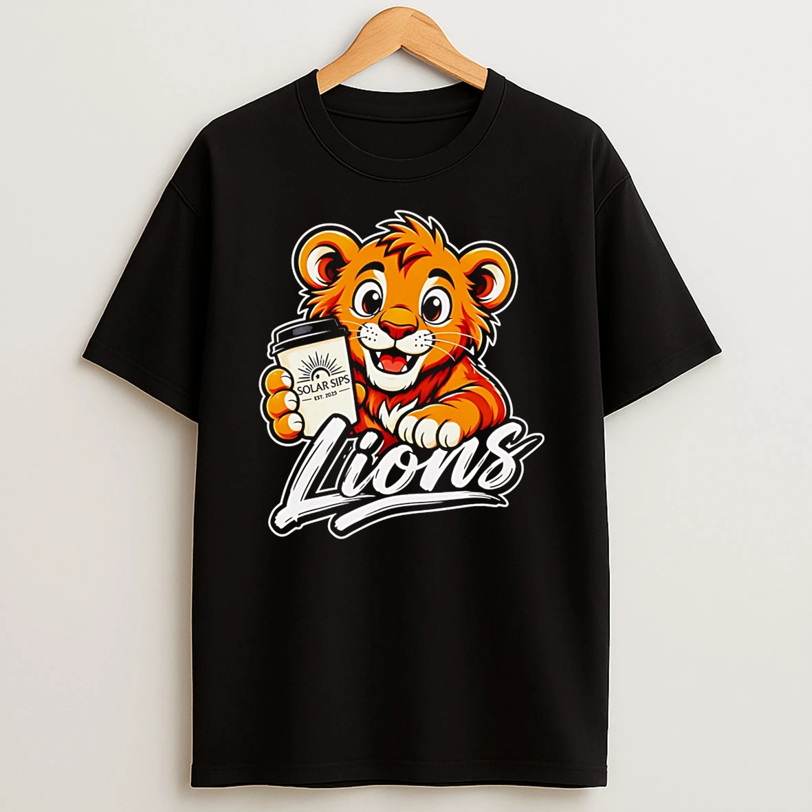 Officials Solar Sips X Lions Cute Lion Coffee T Shirt Sweatshirt