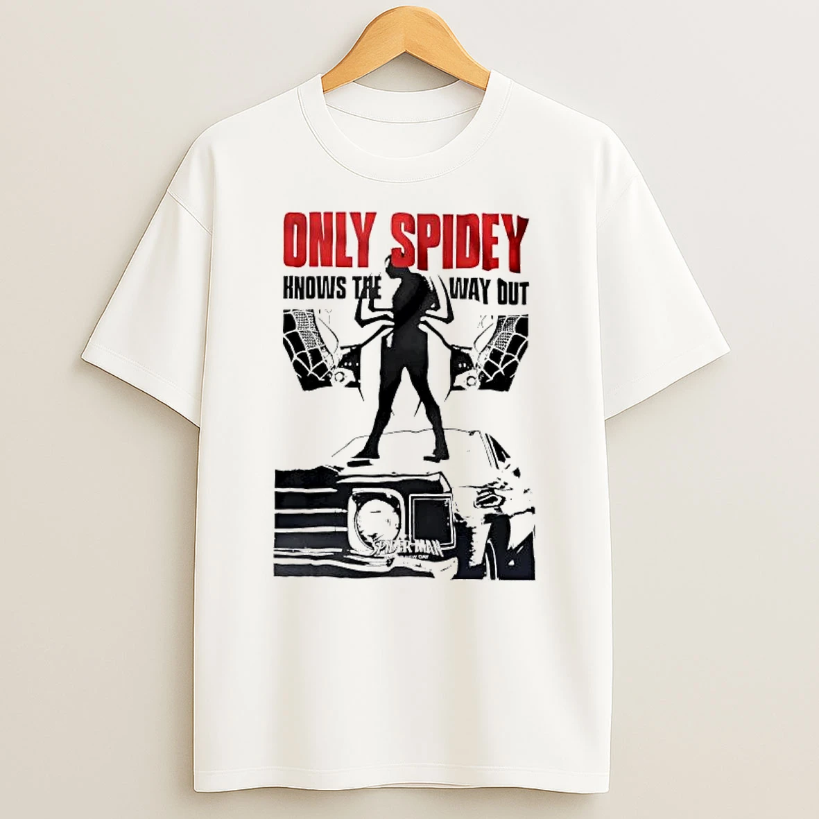 Officials Spider Man Marvel Only Spidey Knows The Way Out Premium T Shirt Sweatshirt Hoodie